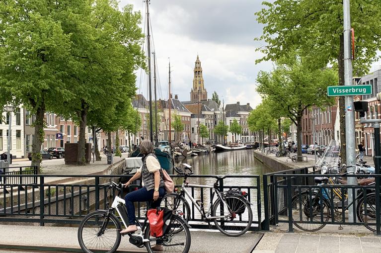Groningen - Stad vanaf Vissersbrug